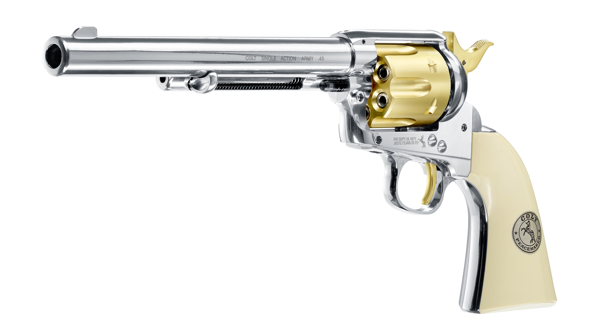 Colt Single Action Army 45 Gold Editon CO2-Revolver 4,5mm Diabolo (SAA), 7,5" Lauf