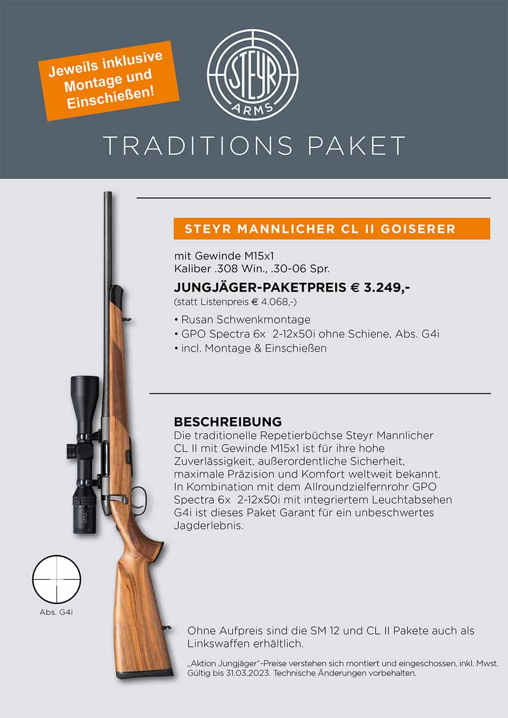 Traditionspaket Jungjägerförderung Steyr Mannlicher