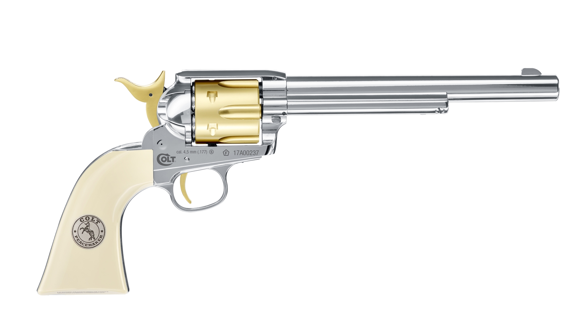Colt Single Action Army 45 Gold Editon CO2-Revolver 4,5mm Diabolo (SAA), 7,5" Lauf