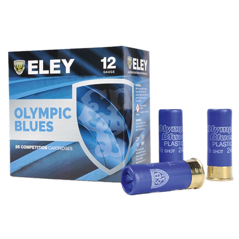 Eley Olympic Blues Trap Sportschrotpatrone, cal. 12/70, 2,4mm, 24gramm