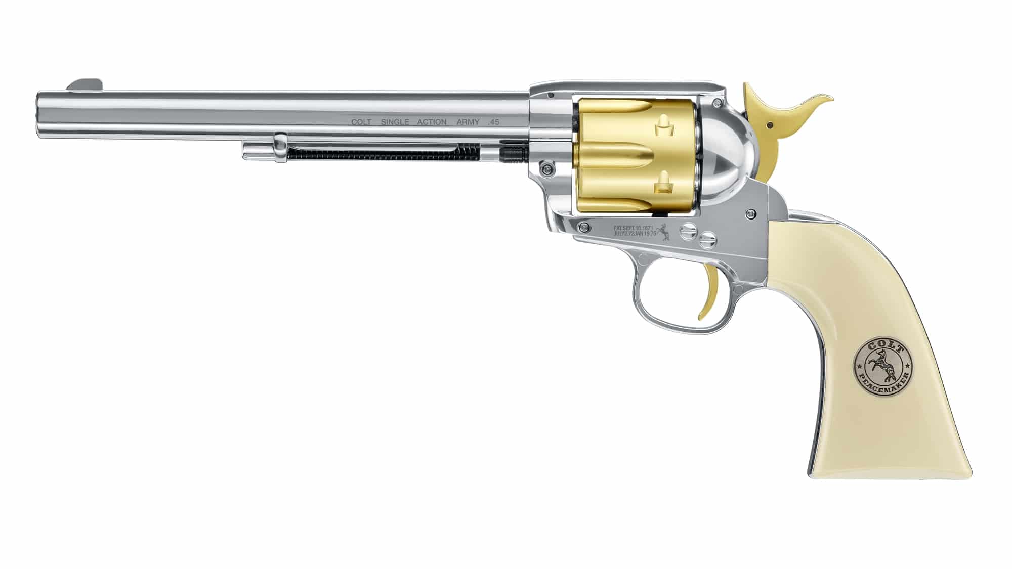 Colt Single Action Army 45 Gold Editon CO2-Revolver 4,5mm Diabolo (SAA), 7,5" Lauf