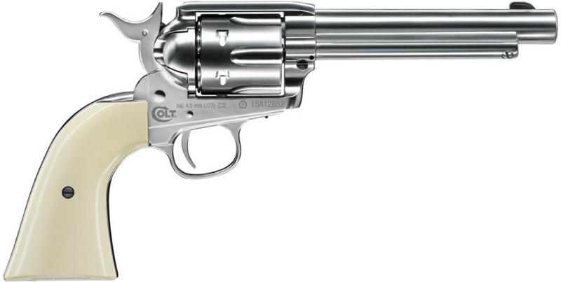 Colt Single Action Army 45 nickel CO2-Revolver 4,5mm Diabolo gezogener Lauf (SAA)